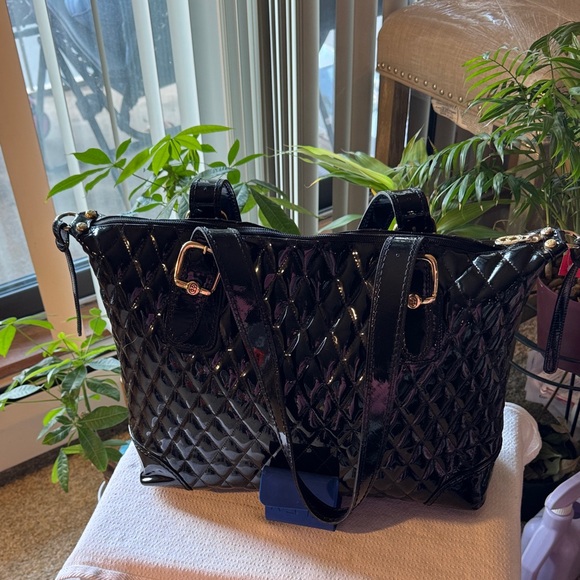 Marino Orlandi Black Quilted Tote - Picture 1 of 2